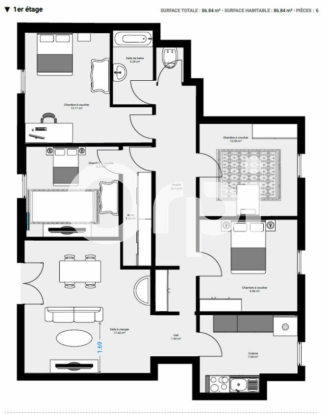 Appartement à vendre 5 89.5m2 à Montluçon vignette-10