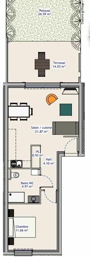 Appartement à vendre 1 43.53m2 à Saint-Marcellin vignette-1