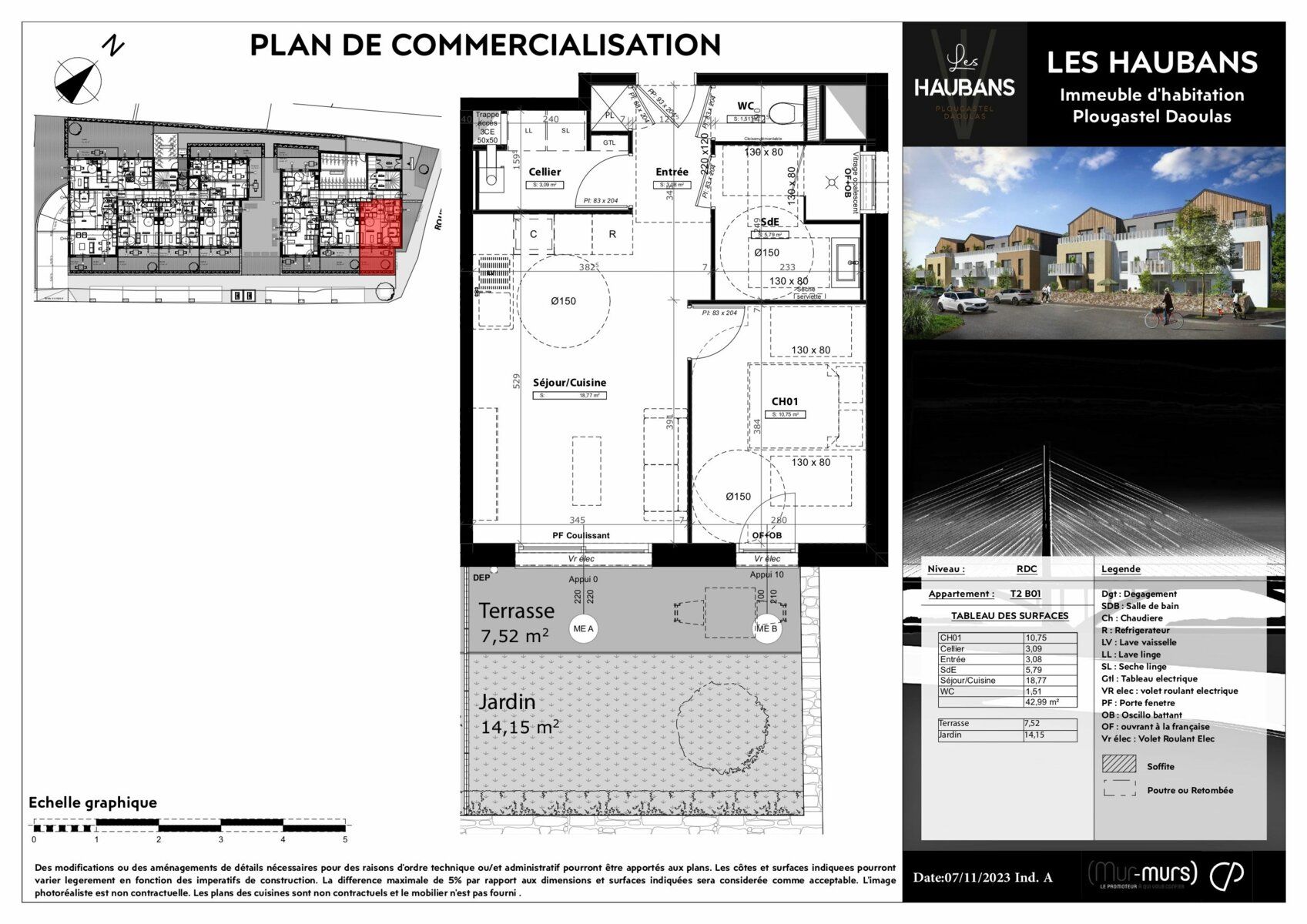 Appartement à vendre 2 42.99m2 à Plougastel-Daoulas vignette-2