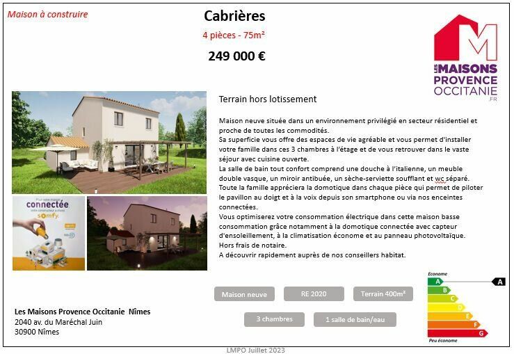 Maison à vendre 4 75m2 à Cabrières vignette-1