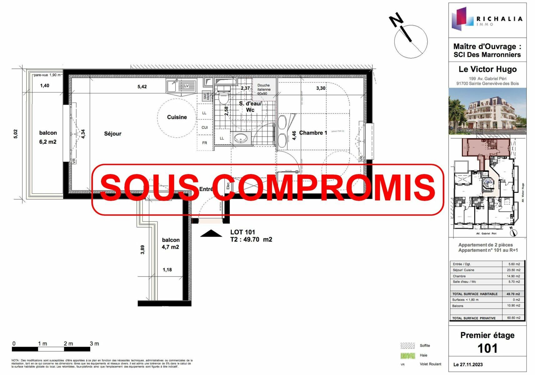 Appartement à vendre 2 49.7m2 à Sainte-Geneviève-des-Bois vignette-1