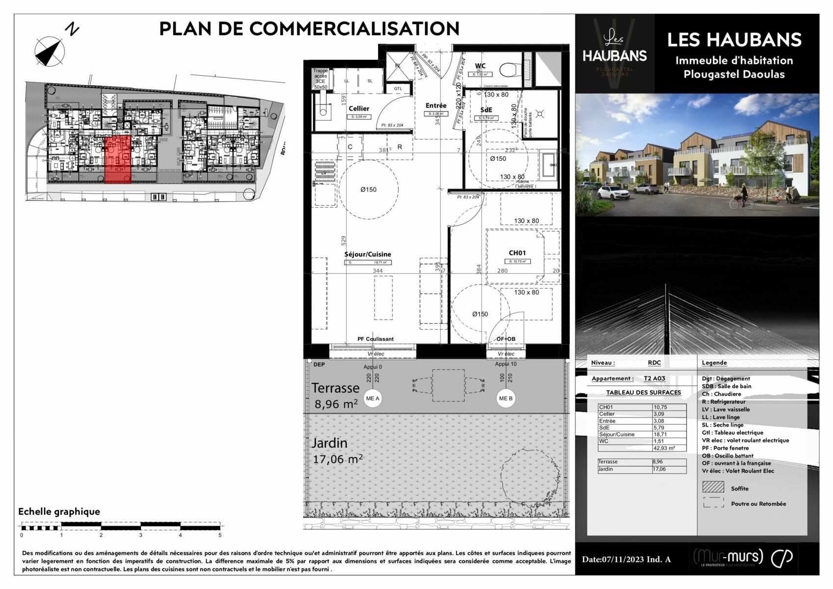 Appartement à vendre 2 42.93m2 à Plougastel-Daoulas vignette-2