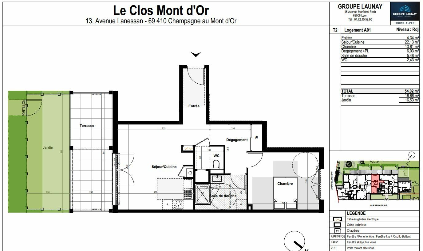 Appartement à vendre 2 54.02m2 à Champagne-au-Mont-d'Or vignette-3
