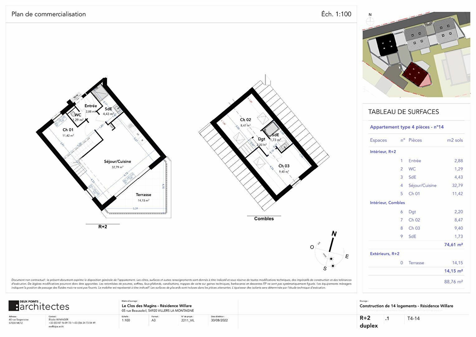 Appartement à vendre 4 74.61m2 à Villers-la-Montagne vignette-4