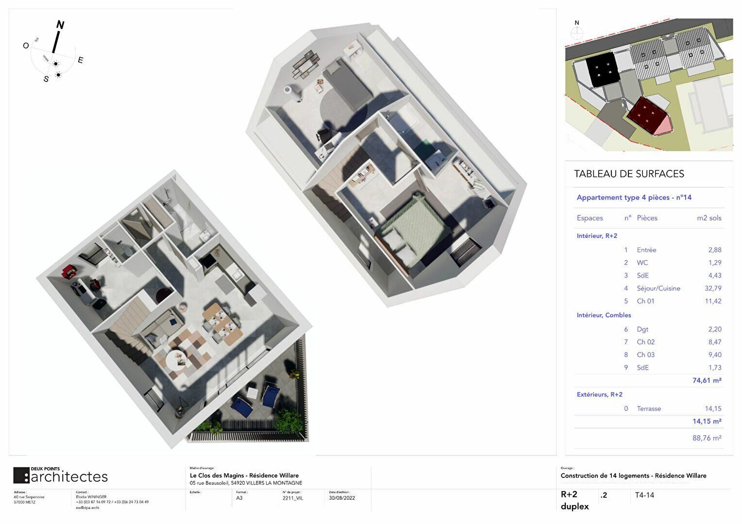Appartement à vendre 4 74.61m2 à Villers-la-Montagne vignette-2
