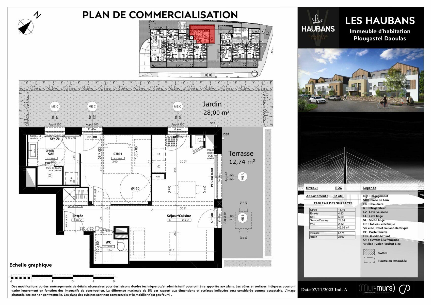 Appartement à vendre 2 45.02m2 à Plougastel-Daoulas vignette-2