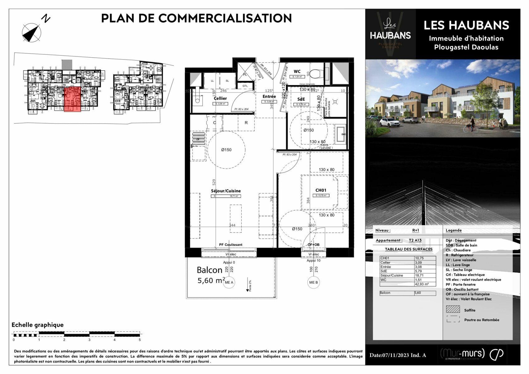 Appartement à vendre 2 42.93m2 à Plougastel-Daoulas vignette-2