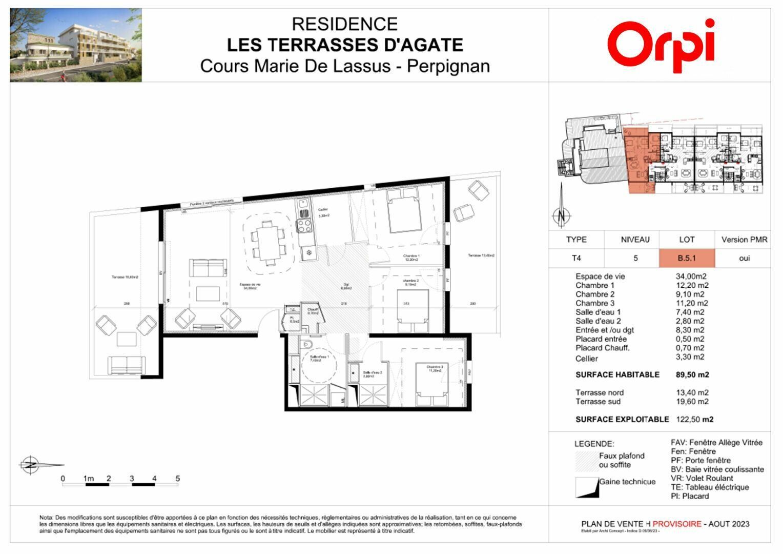 Appartement à vendre 4 89.5m2 à Perpignan vignette-3