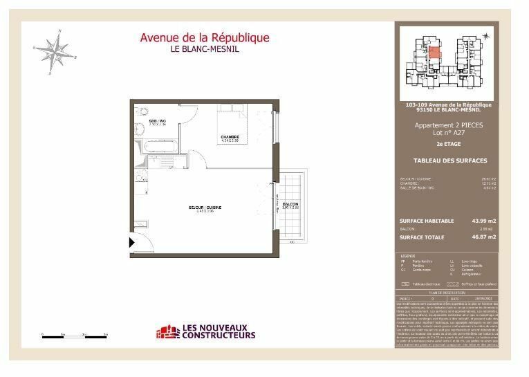 Appartement à vendre 3 88m2 à Le Blanc-Mesnil vignette-1
