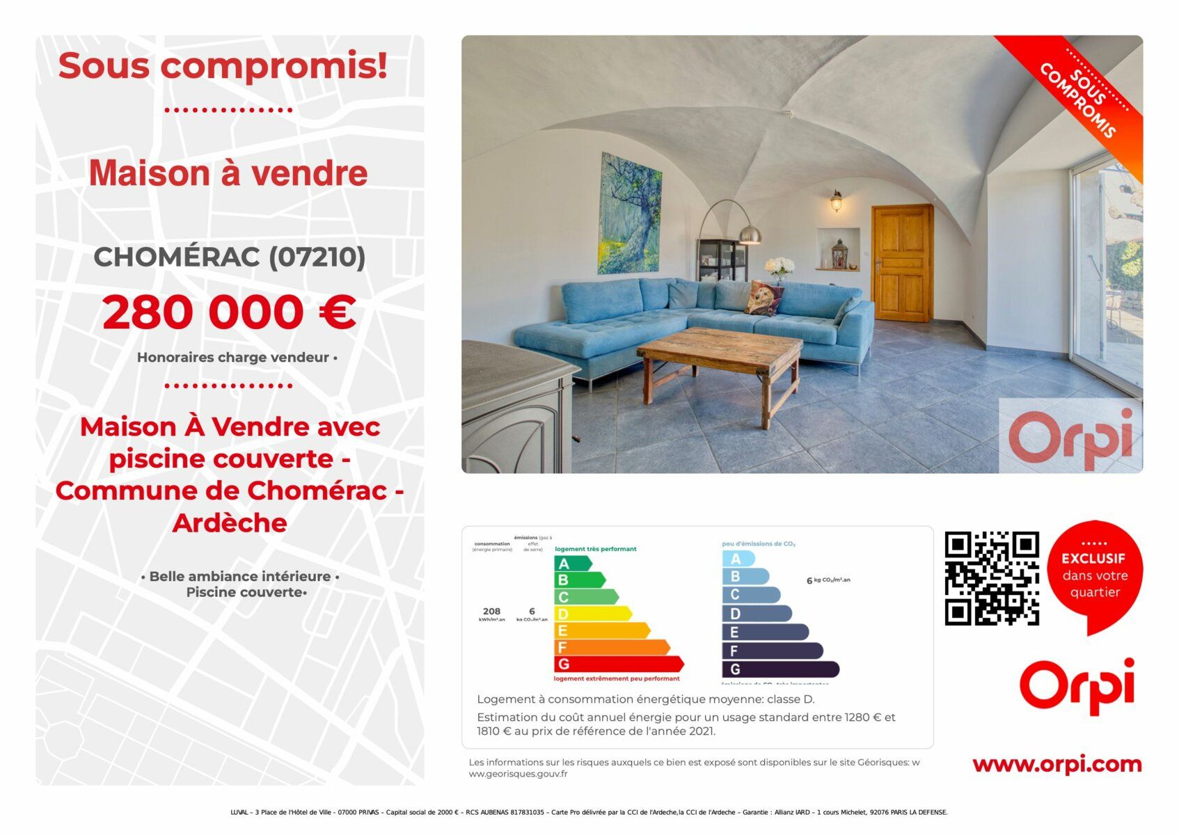 Maison à vendre 3 115m2 à Chomérac vignette-1