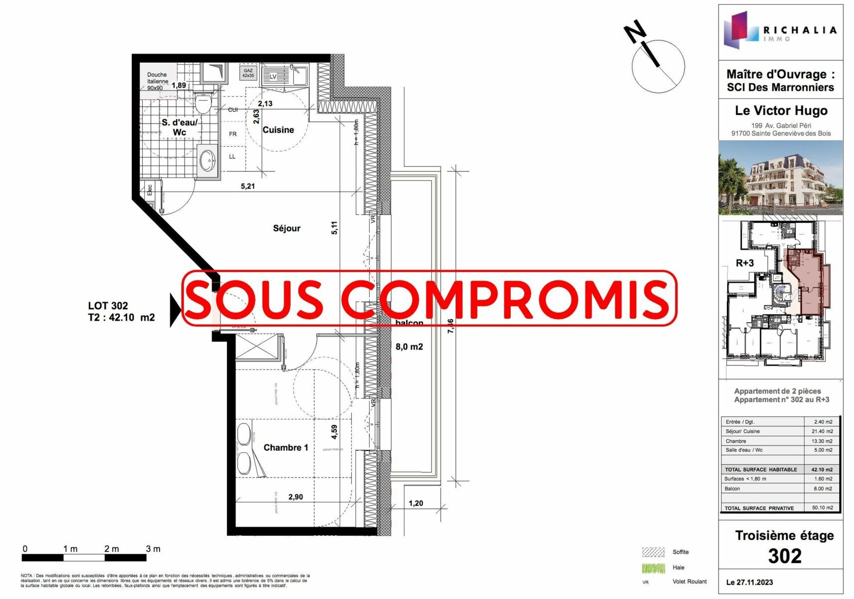 Appartement à vendre 2 42.1m2 à Sainte-Geneviève-des-Bois vignette-1