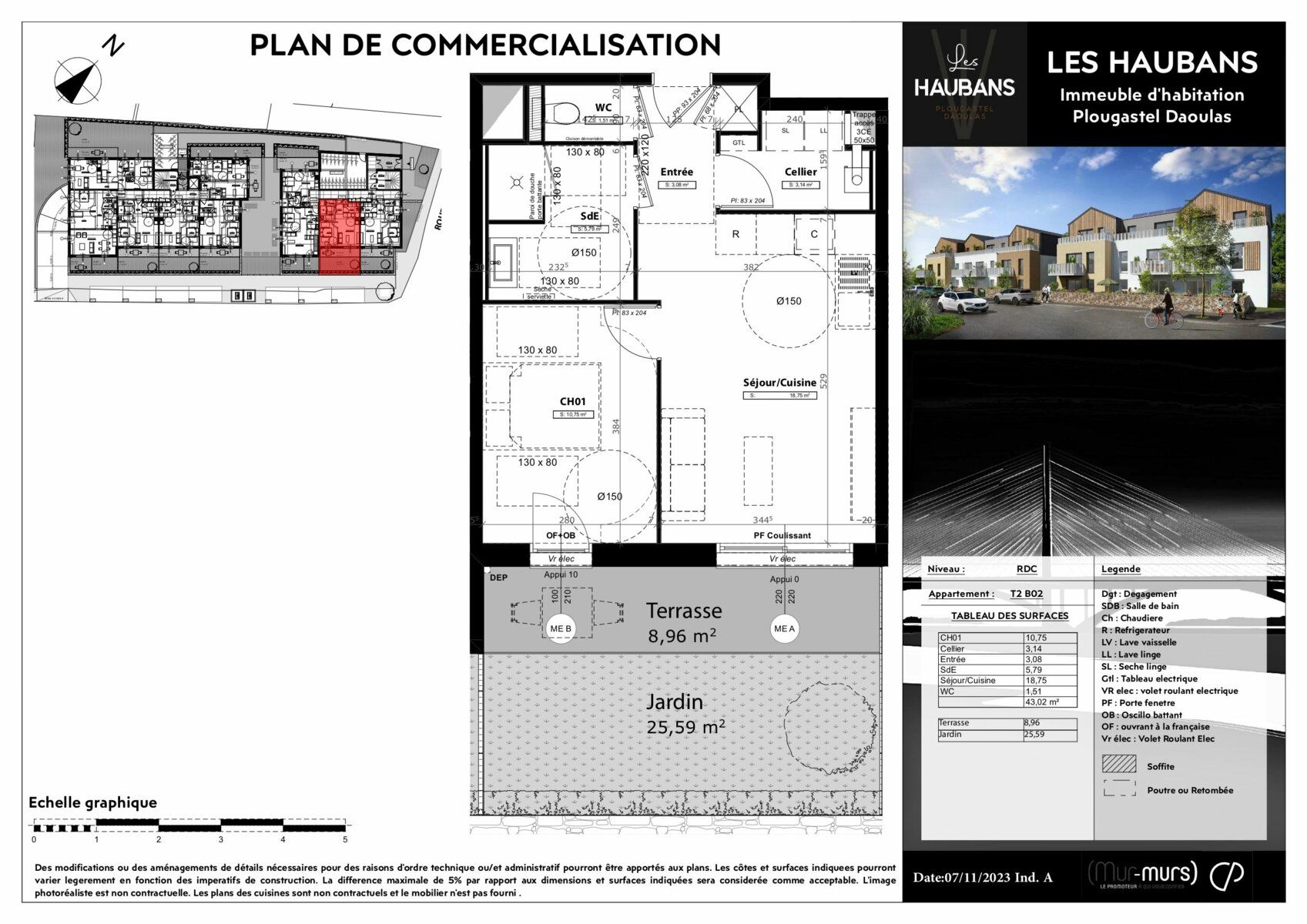 Appartement à vendre 2 43.02m2 à Plougastel-Daoulas vignette-2
