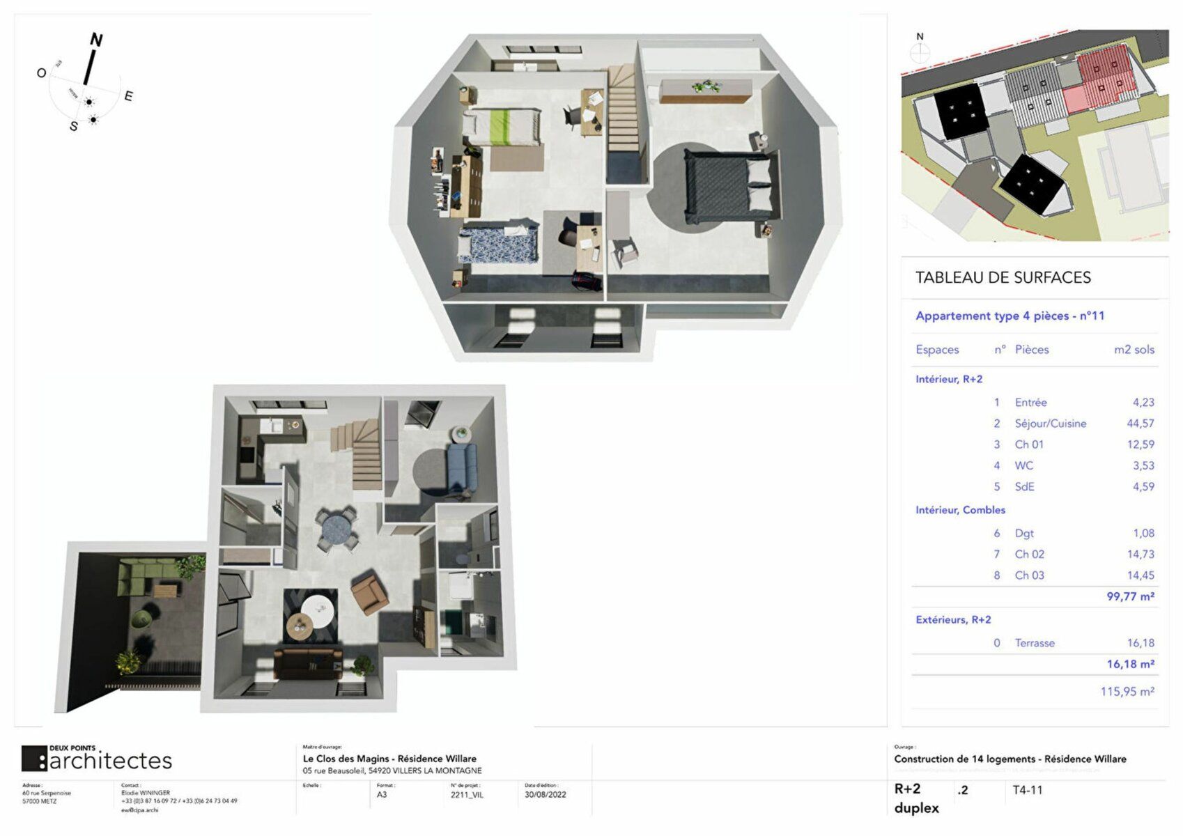 Appartement à vendre 4 99.77m2 à Villers-la-Montagne vignette-3