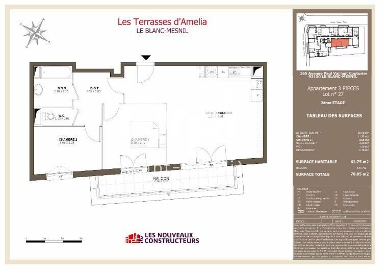 Appartement à vendre 2 62.75m2 à Le Blanc-Mesnil vignette-1