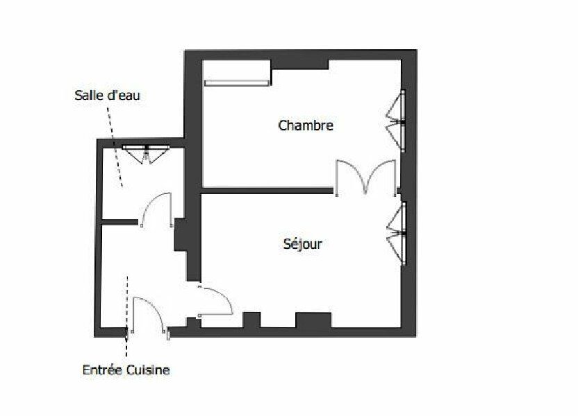 Appartement a louer  - 2 pièce(s) - 25.49 m2 - Surfyn