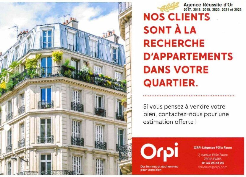 Appartement a louer paris-15e-arrondissement - 1 pièce(s) - 28.76 m2 - Surfyn